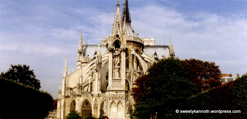 The 'Notre Dame Church' gardens ,  Paris